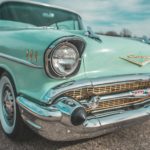 teal Chevrolet coupe